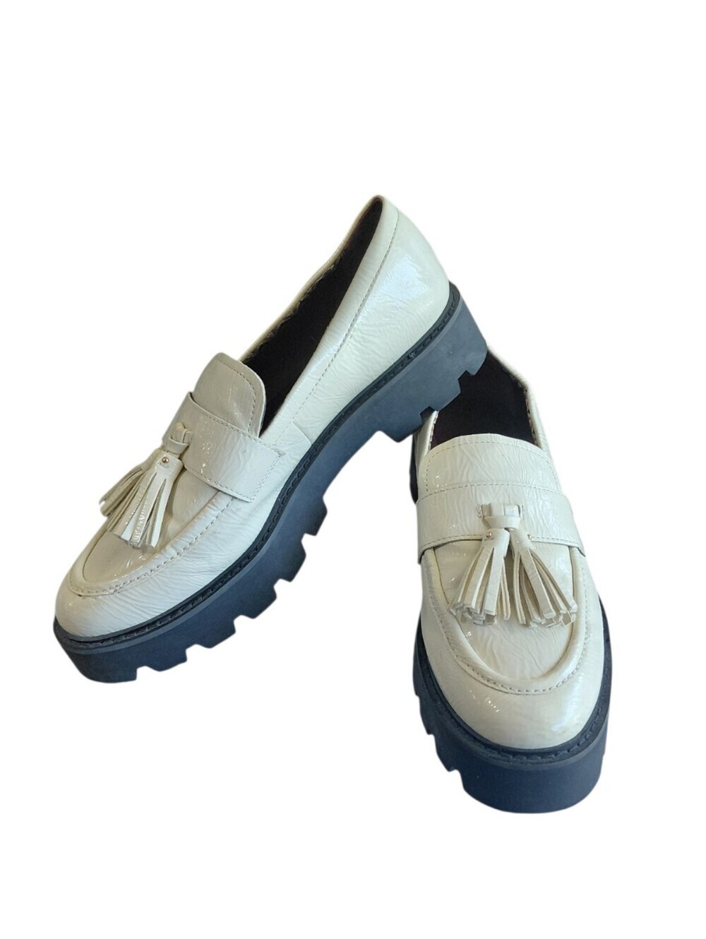 Chunky Cream Tassel Loafer Women's size 9.5 Lug Sole Flats